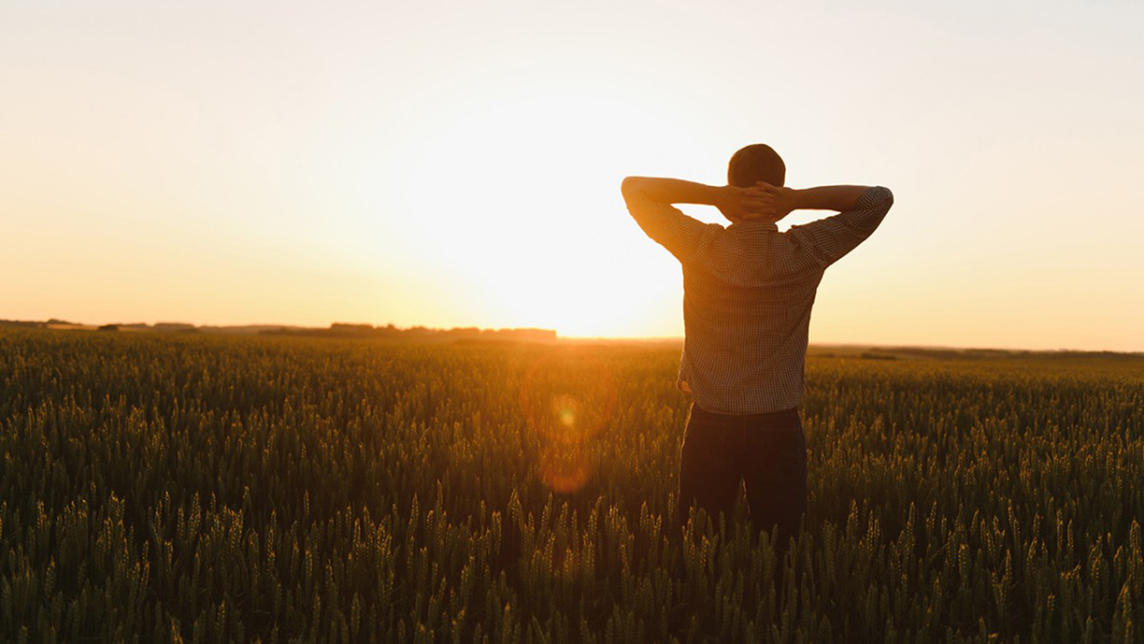 A man staring into the sun.